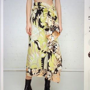 Dries Van Noten draped cotton skirt